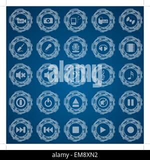 Audio- und video-Icon-set Stock Vektor