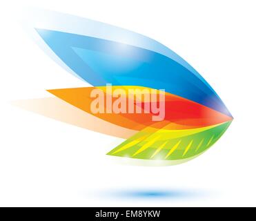 abstrakten Feder, Blatt-symbol Stock Vektor