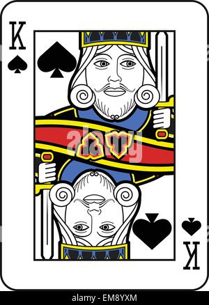 King of Spades Innenrahmen der Karte in einem wesentlichen Stil realisiert. Stock Vektor