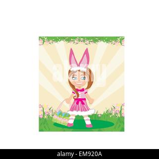 Mädchen im Bunny-Kostüm Stock Vektor