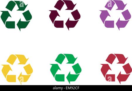 Satz von Recycling-Symbole-Vektor-illustration Stock Vektor