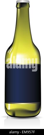 Vektor-Bierflasche auf weißem Hintergrund Stock Vektor
