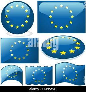 Flaggen Europa-Union Stock Vektor