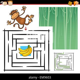 Cartoon-Irrgarten oder Labyrinth Spiel Stock Vektor