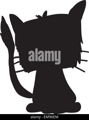 Silhouette einer schwarzen Katze, Vektor-illustration Stock Vektor