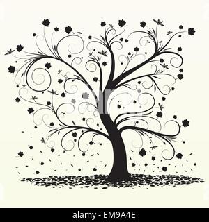 Baum Silhouetten. Vektor-Illustration. Stock Vektor