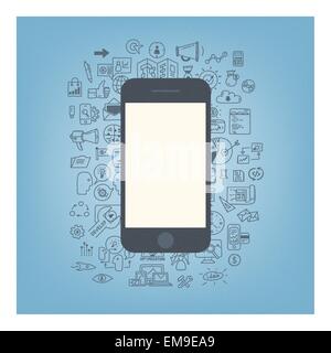 Web-Entwicklung mit modernen smartphone Stock Vektor