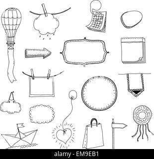 Vektor Hand gezeichnete Nachricht Rahmen set Stock Vektor