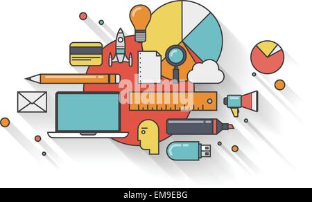 Moderne Business-flache Abbildung-Konzept Stock Vektor