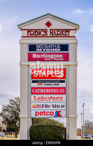 Ein Denkmal Verzeichnisliste Unternehmen in einer Mall in Oklahoma City, Oklahoma, USA. Stockfoto