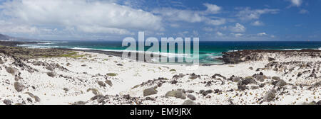 Lanzarote wilden Strand mit weißem Sand. Stockfoto