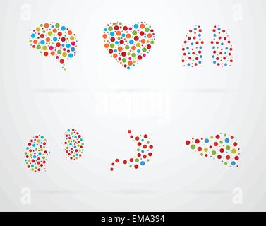 Menschliche Organe-Icon-Set Stock Vektor