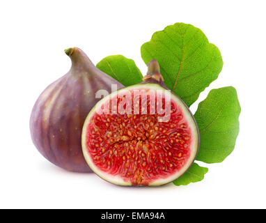 Frische Feigen auf weißem Hintergrund Stockfoto