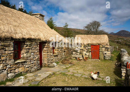 Irland, Co. Galway, Connemara Erbe & History Centre, Dan O'Hara Hütte Stockfoto