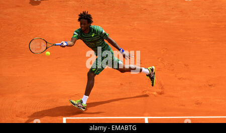 14. Juni 2014 - verlor 18.04.2015 Monte-Carlo, Monaco, Gael Monfils im S-Finale Tomas Berdych 6-1, 6-4, ATP Tennis Monte-Carlo Rolex Masters im Monte-Carlo Country Club, Monaco gespielt. (Kredit-Bild: © Michael Cullen/ZUMA Draht) Stockfoto