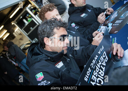 Patrick Dempsey in Silverstone, wo er in der Langstrecken-Weltmeisterschaft in einem Porsche 911 RSR racing Stockfoto