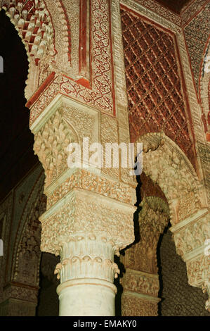 Architekturdetail, Saadian Gräber, Marrakesch, Marokko Stockfoto