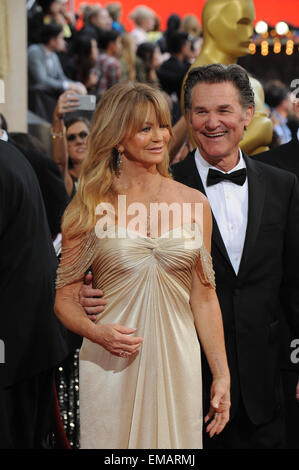 LOS ANGELES, CA - 2. März 2014: Goldie Hawn & Kurt Russell in der 86. Annual Academy Awards am Dolby Theatre in Hollywood. Stockfoto