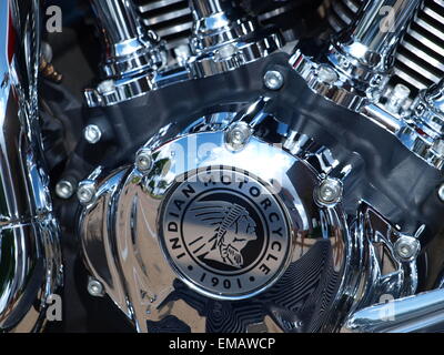 Drei indische Motorräder. # 37 vom Produktionsband ist. Das andere ist ein neues Modell 2016 und die dritte ist noch ein Inder. Copyright Dallaspaparazzo/Alamy Live-Nachrichten. Stockfoto