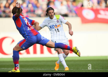 Ajinomoto Stadion, Tokio, Japan. 18. April 2015. Mikic (Sanfrecce), 18. April 2015 - Fußball /Soccer: 2015 J1 Liga 1. Etappe Match zwischen F.C. Tokyo 1-2 Sanfrecce Hiroshima Ajinomoto Stadion, Tokio, Japan. © YUTAKA/AFLO SPORT/Alamy Live-Nachrichten Stockfoto