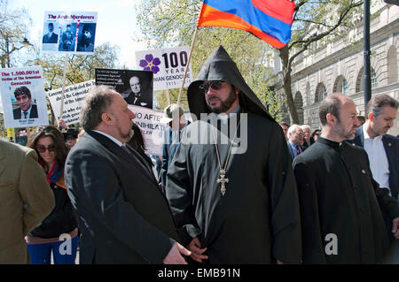 Centenary Commemorative März in London Kennzeichnung bestehen und Fragen der Anerkennung von the1915 Völkermord an den Armeniern durch die Türken Stockfoto