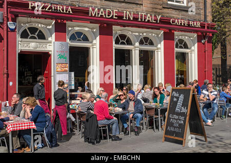 Pizzeria im Bereich der Altstadt Edinburghs Grassmarket. Stockfoto