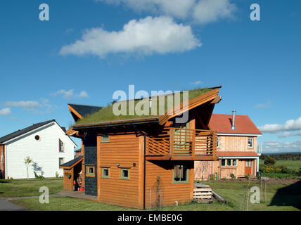 Haus im Ökodorf Findhorn Gemeinschaft Morayshire Schottland Großbritannien Europa Stockfoto