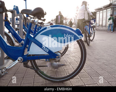 Velobleu Fahrräder auf schöne promenade Stockfoto