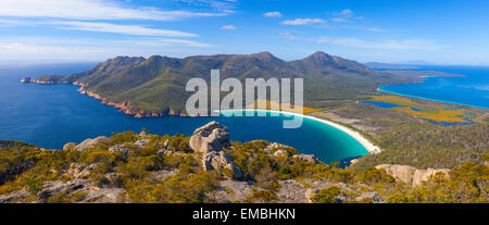 Wineglass Bay aus Mt Amos - Freycinet National Park - Tasmanien - Australien Stockfoto