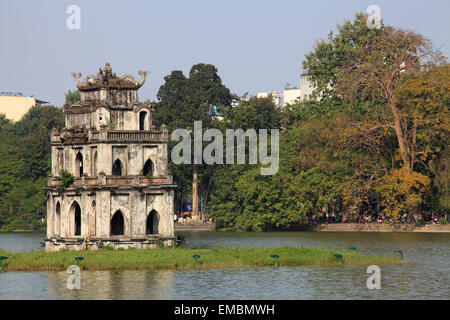 Vietnam, Hanoi, Thap Rua, Turtle Tower, Hoan-Kiem-See, Stockfoto