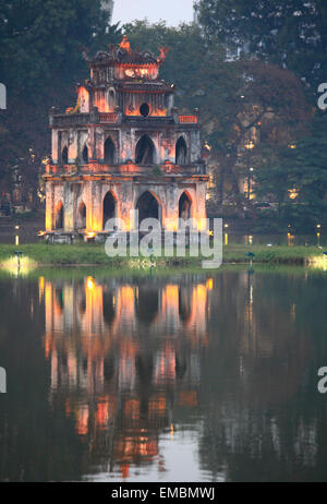 Vietnam, Hanoi, Thap Rua, Turtle Tower, Hoan-Kiem-See, Stockfoto