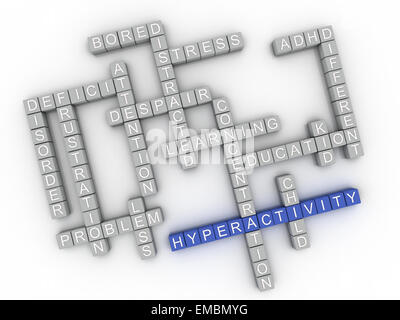 3D-Bild Hyperaktivität Themen Konzept Wort cloud-Hintergrund Stockfoto