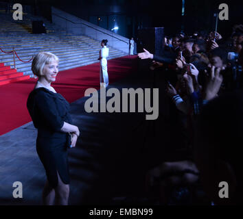 Peking, Peking, CHN, China. 18. April 2015. Peking, CHINA - 18. April 2015: Regisseur Carol Morley bei der '' The Falling'' Premiere während der 5. Beijing International Filmfestival. © SIPA Asien/ZUMA Draht/Alamy Live-Nachrichten Stockfoto