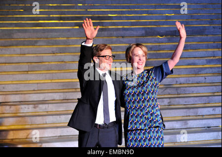 Peking, Peking, CHN, China. 18. April 2015. Peking, CHINA - 18. April 2015: Regisseur Carol Morley(R) bei der '' The Falling'' Premiere während der 5. Beijing International Filmfestival. © SIPA Asien/ZUMA Draht/Alamy Live-Nachrichten Stockfoto