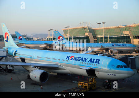 Südkorea, Seoul, Incheon Airport, Korean Air Jets, Stockfoto