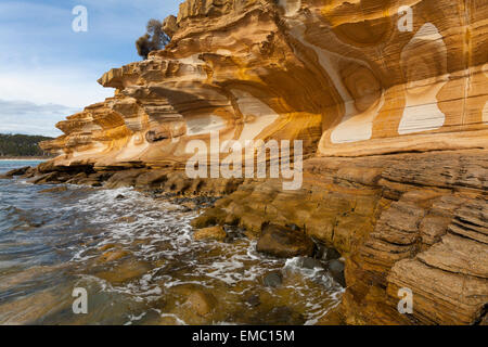 Gemalte Felsen - Maria Island National Park - Tasmanien - Australien Stockfoto