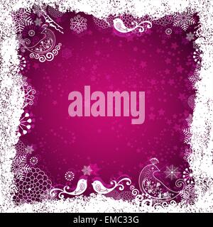 Lila Weihnachten frame Stock Vektor