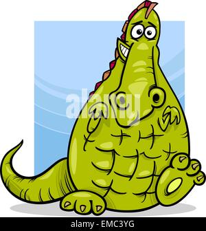 Drachen lustige Fantasy Zeichentrickfigur Stock Vektor