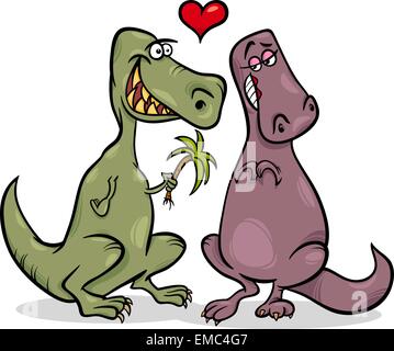 Dinos in Liebe Cartoon illustration Stock Vektor