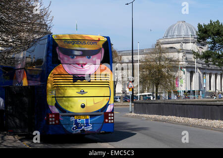 Mega-Bus, Cardiff, Wales, UK. Stockfoto