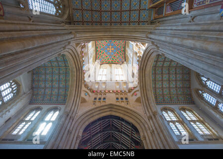 Bury St Edmunds Kathedrale, Innenansicht der Laterne Turm von St Edmundsbury Kathedrale, Bury St Edmunds, Suffolk, England, UK Stockfoto