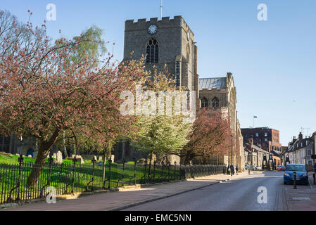 Bury St Edmunds Crown Street, St. Marien-Kirche in Crown Street, Bury St. Edmunds, Suffolk, England. Stockfoto