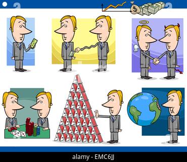 Geschäftsleute cartoon-Figuren-set Stock Vektor