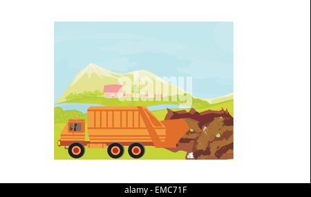 illegal dump on the field Stock Vektor