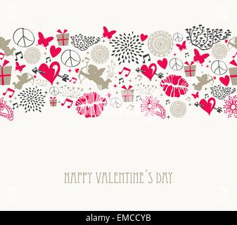 Vintage Grußkarte zum Valentinstag Stock Vektor