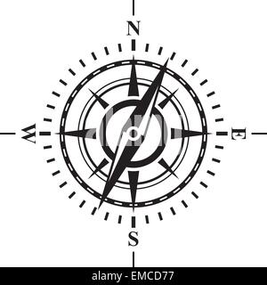 Kompass mit Windrose. Stock Vektor