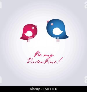 Vögel am Tag Liebe Hand gezeichneten Hintergrund für die Einladung oder Grußkarte Stock Vektor