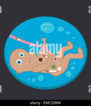 schlecht für das baby Stock Vektor