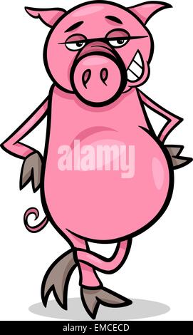 lustiges Schwein Cartoon illustration Stock Vektor