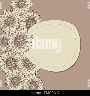nahtlose Vintage Ornament mit Sonnenblumen Stock Vektor